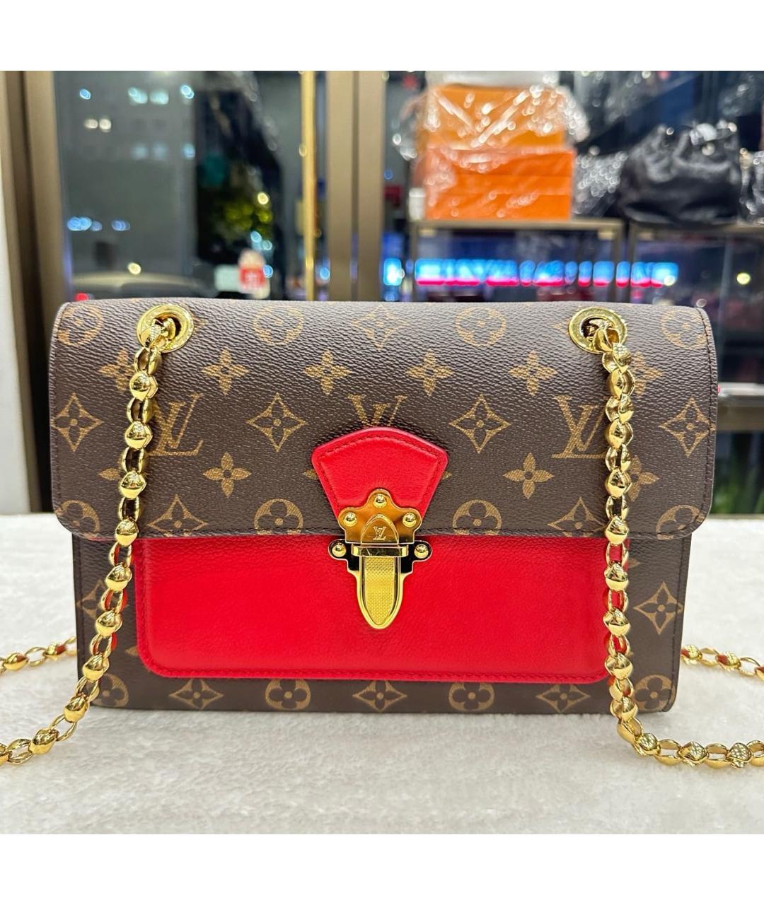 LOUIS VUITTON Красная кожаная сумка через плечо, фото 9