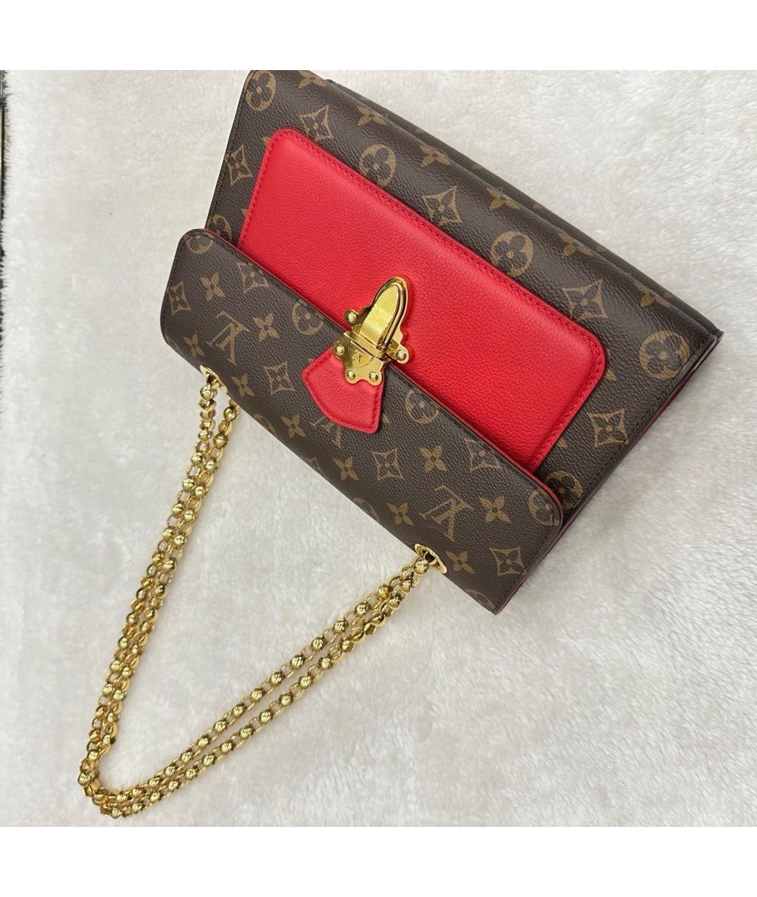 LOUIS VUITTON Красная кожаная сумка через плечо, фото 5