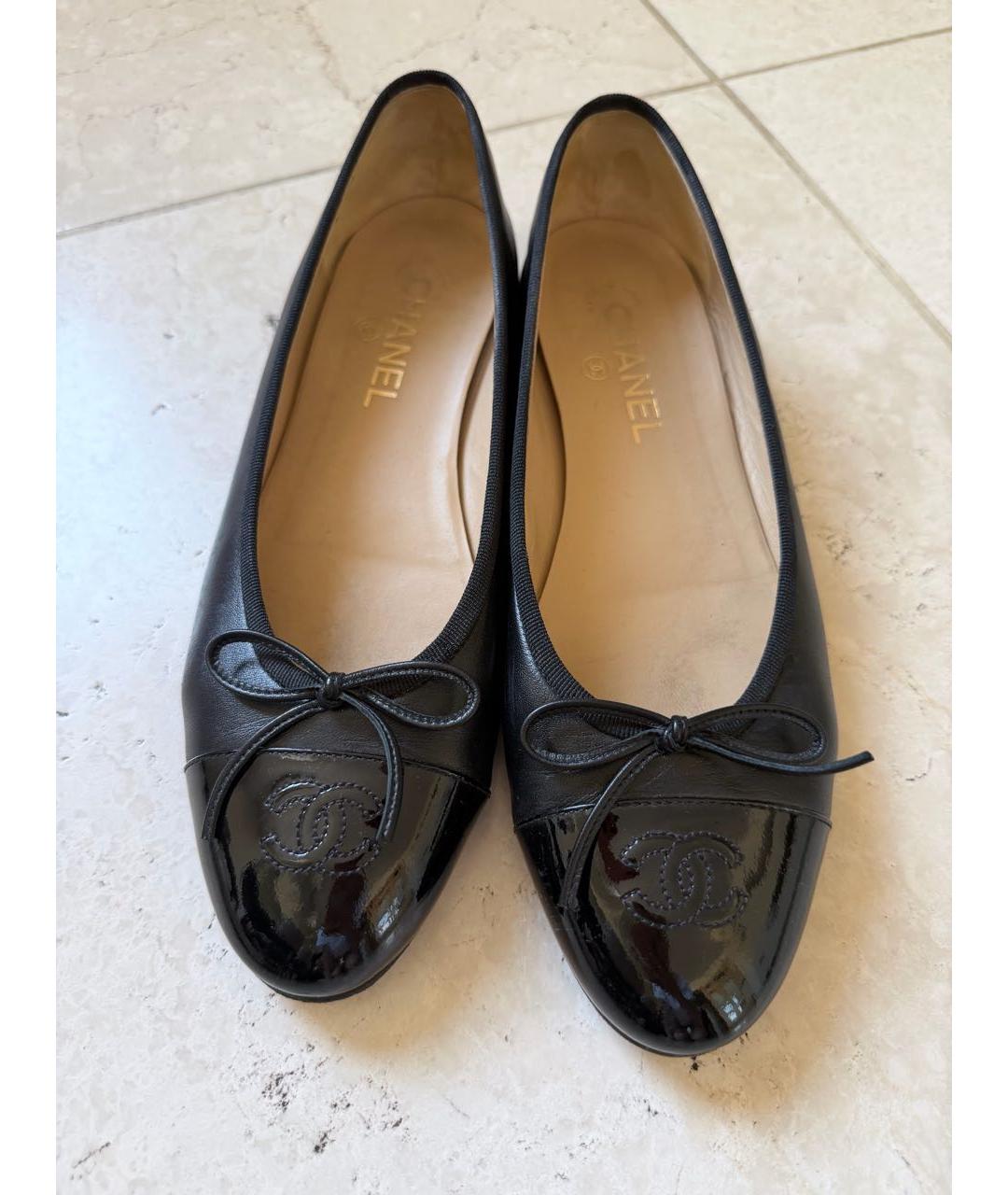CHANEL Черные кожаные балетки, фото 5