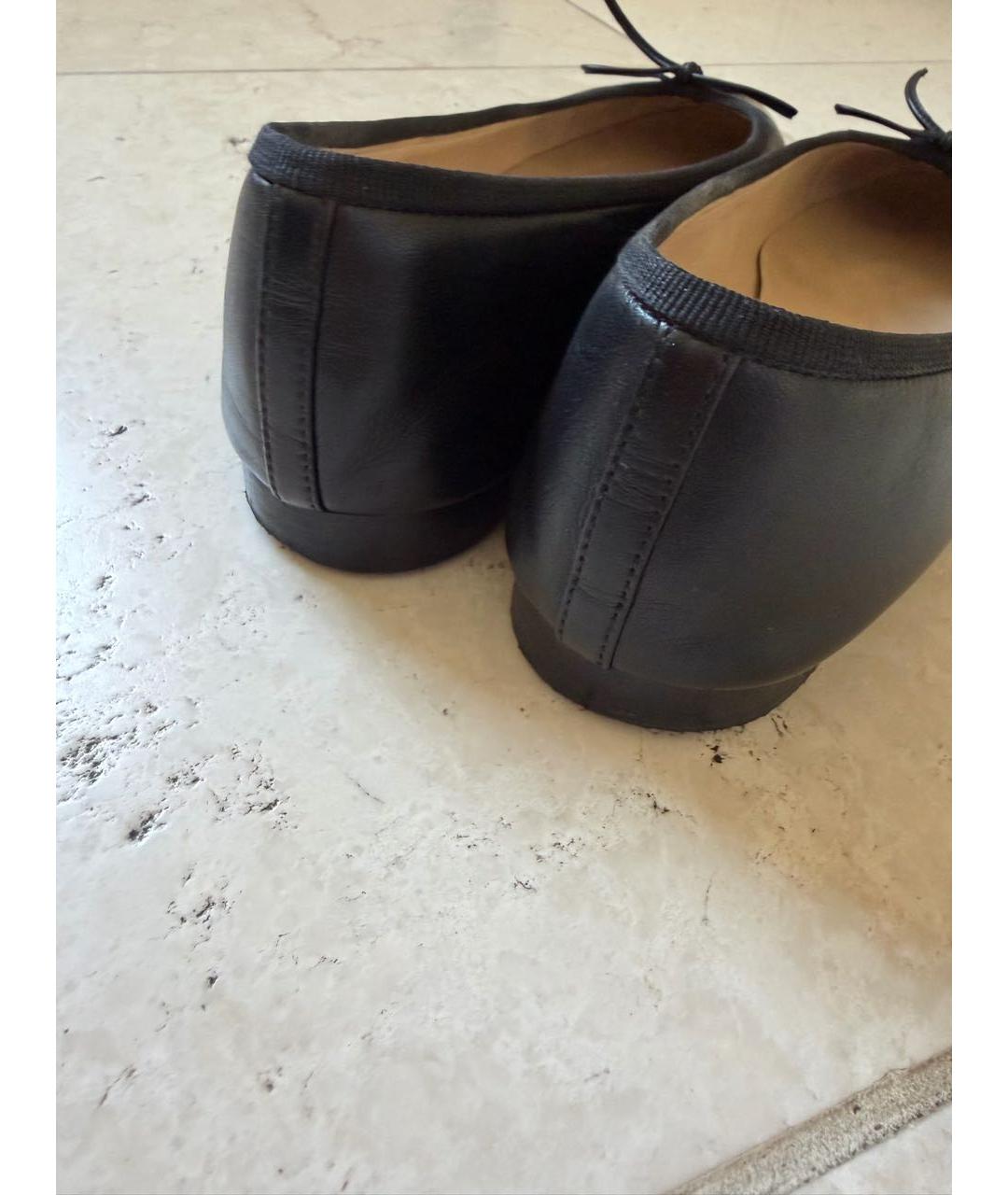 CHANEL Черные кожаные балетки, фото 4