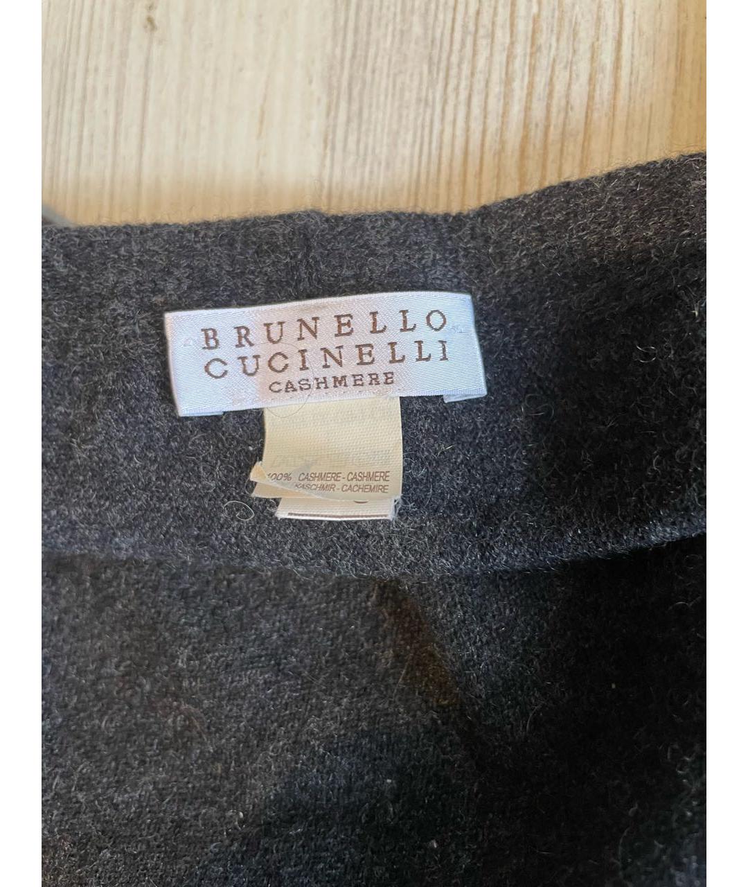 BRUNELLO CUCINELLI Серый кашемировый кардиган, фото 3