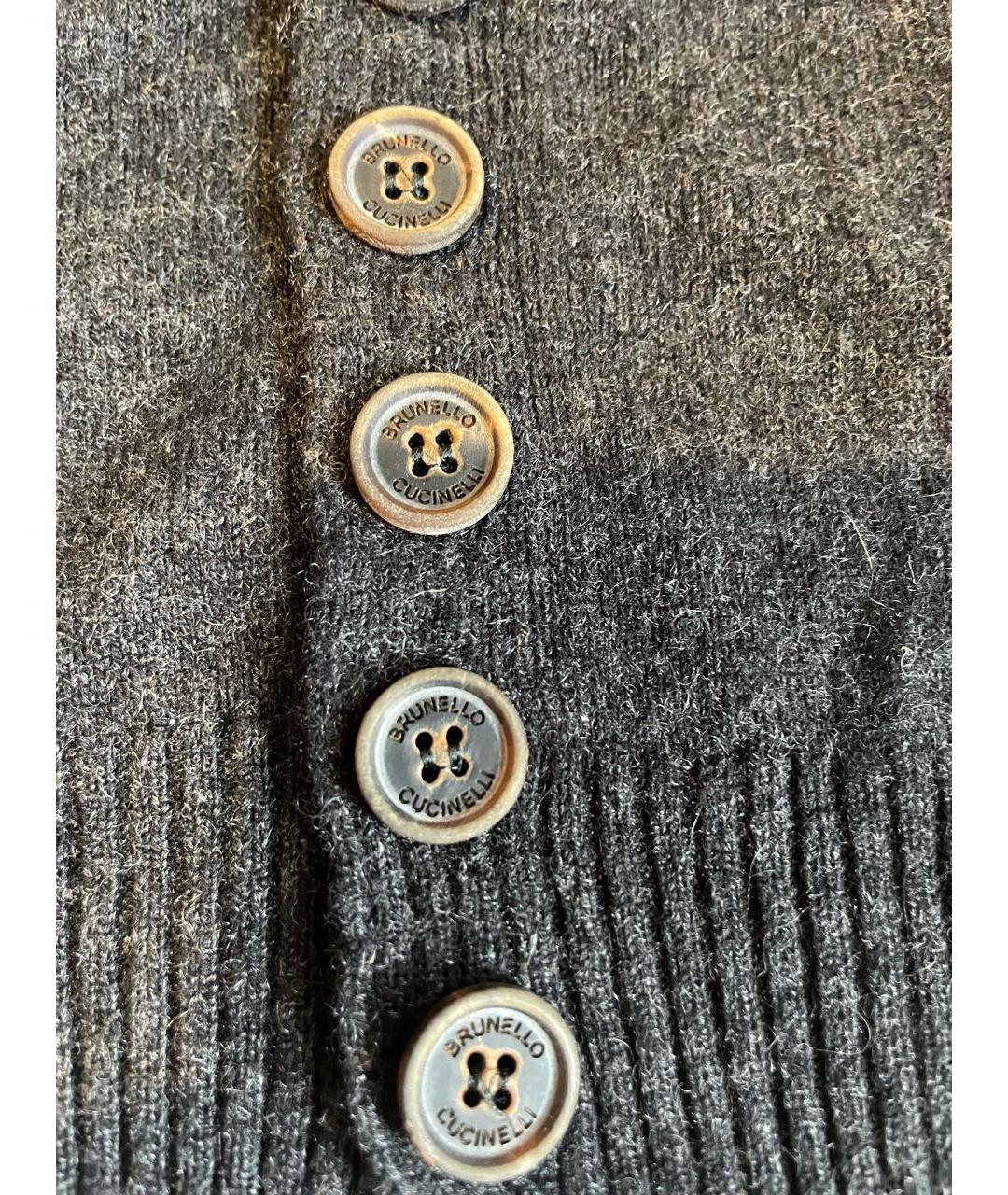 BRUNELLO CUCINELLI Серый кашемировый кардиган, фото 4