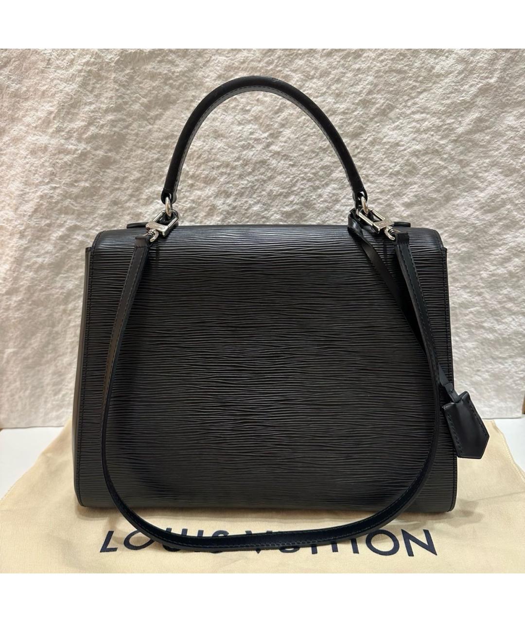 LOUIS VUITTON Черная кожаная сумка с короткими ручками, фото 6