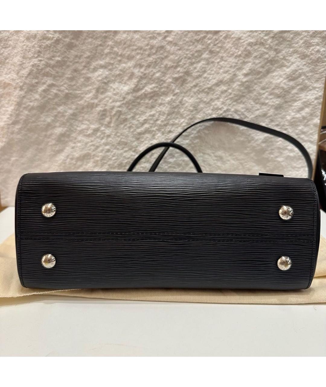 LOUIS VUITTON Черная кожаная сумка с короткими ручками, фото 5