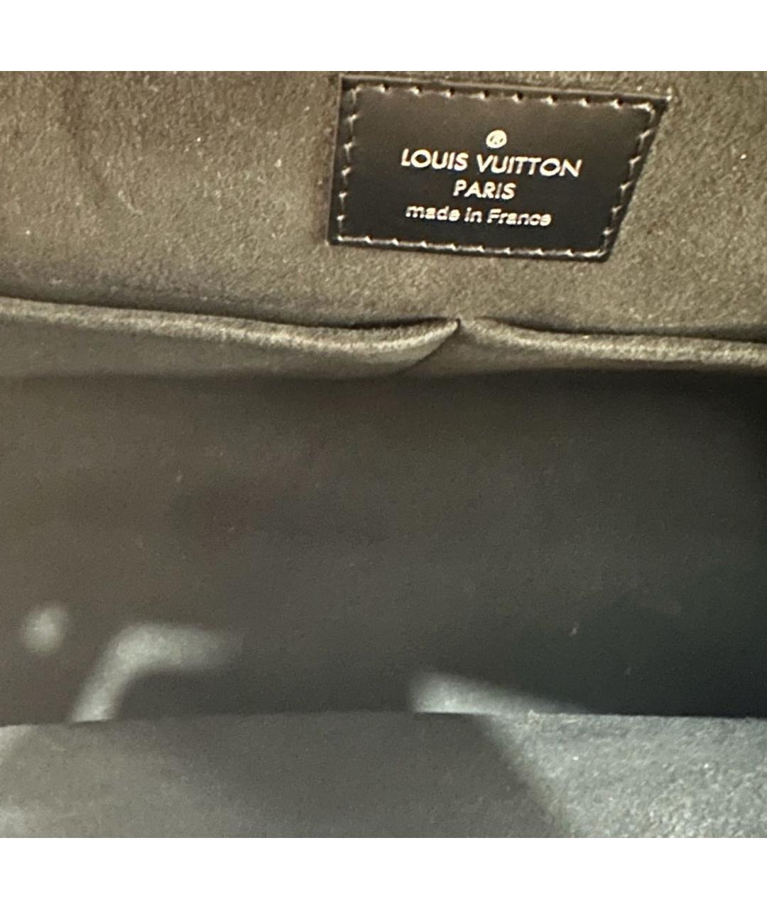 LOUIS VUITTON Черная кожаная сумка с короткими ручками, фото 7