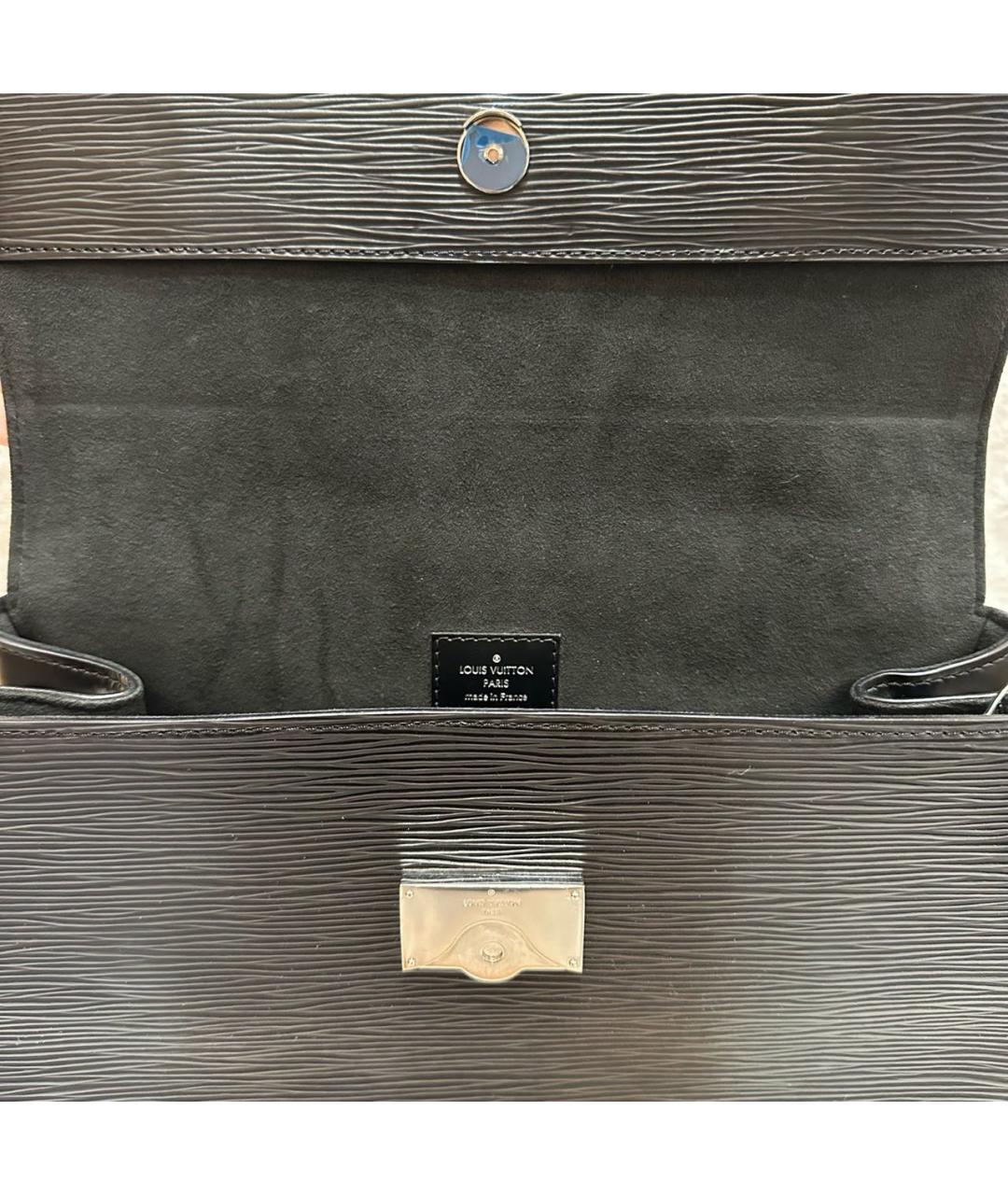 LOUIS VUITTON Черная кожаная сумка с короткими ручками, фото 8