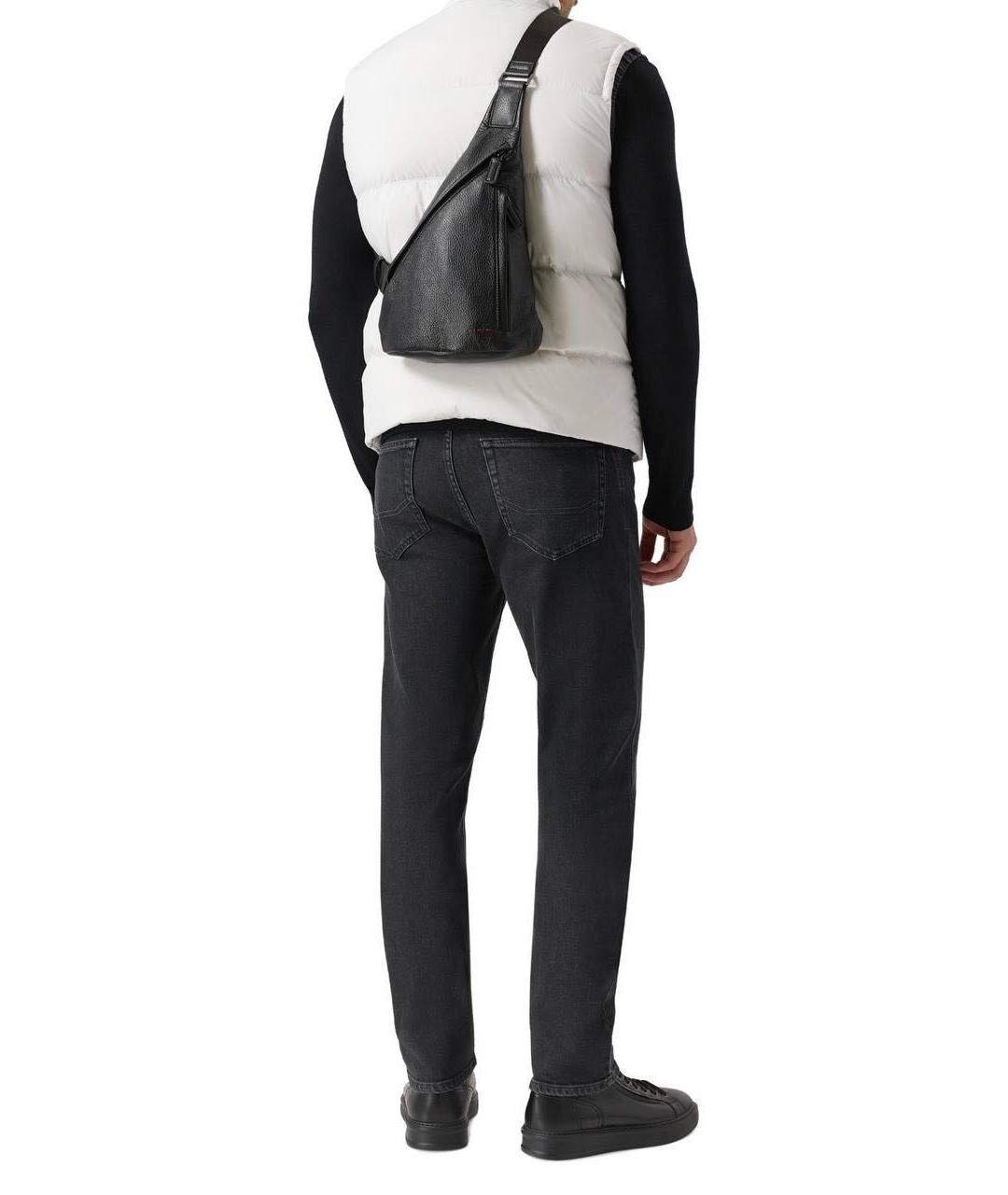 KITON Черный кожаный рюкзак, фото 5