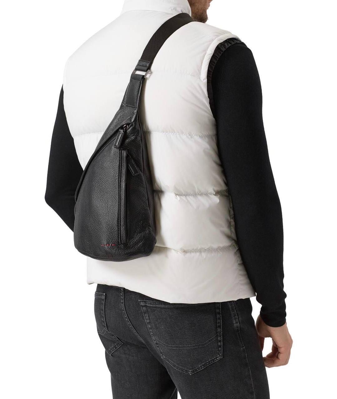 KITON Черный кожаный рюкзак, фото 6