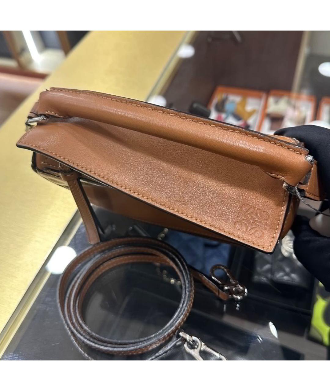 LOEWE Коричневая кожаная сумка через плечо, фото 5