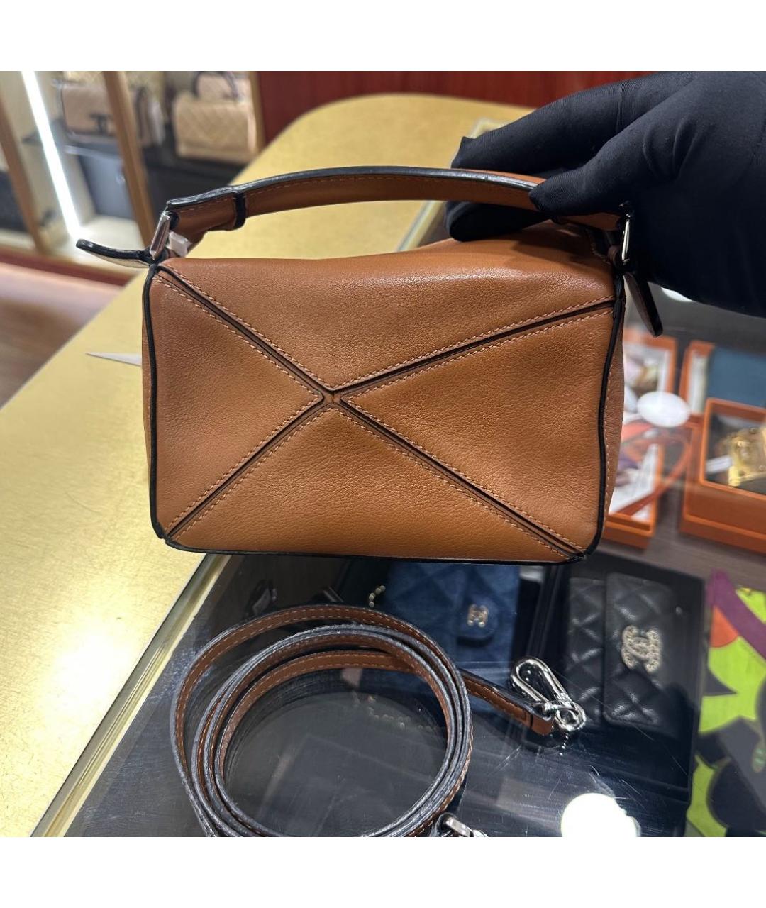 LOEWE Коричневая кожаная сумка через плечо, фото 7