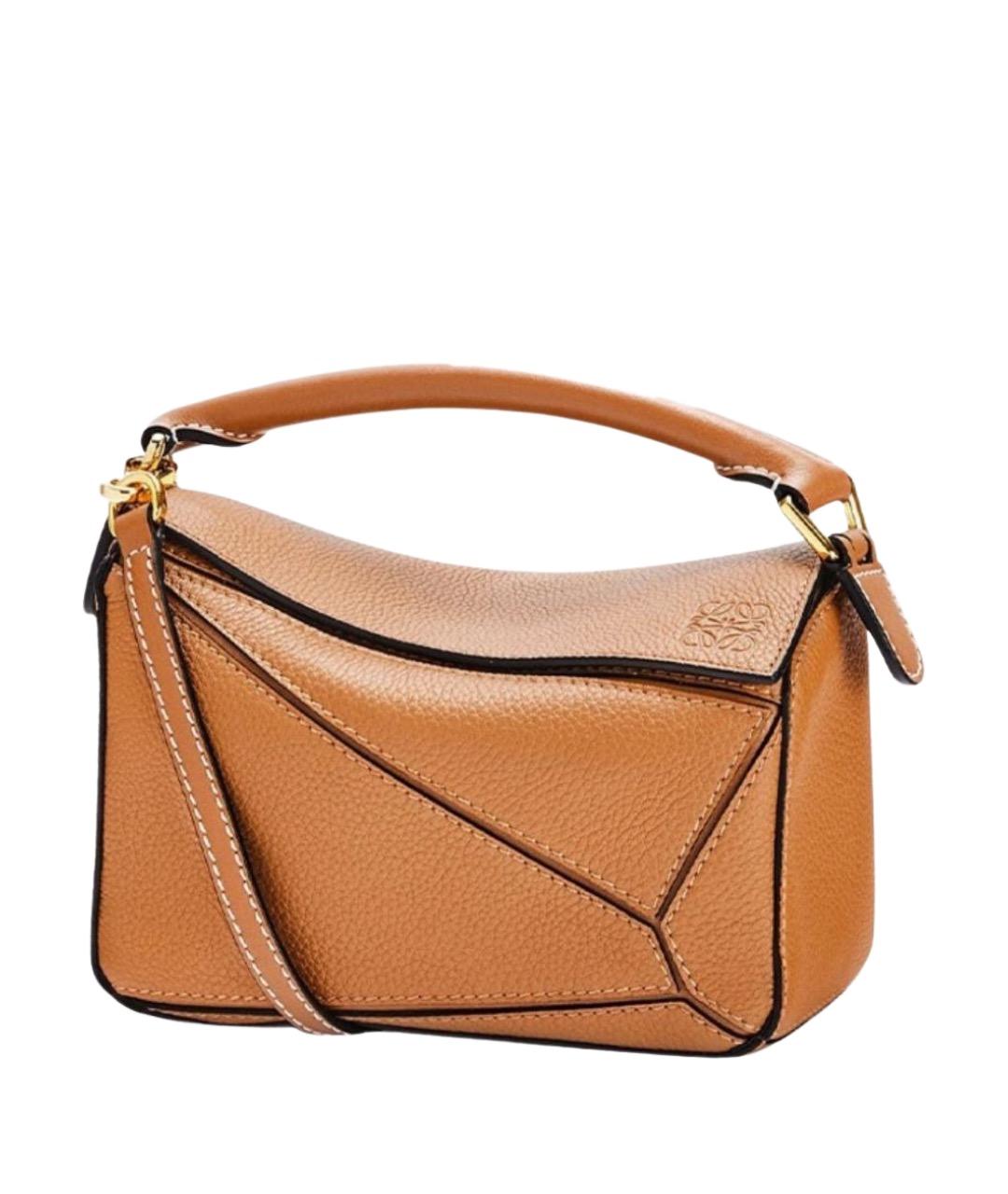 LOEWE Коричневая кожаная сумка через плечо, фото 1