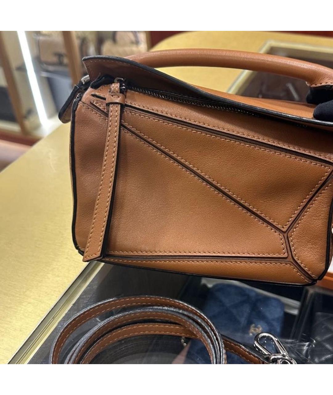 LOEWE Коричневая кожаная сумка через плечо, фото 2