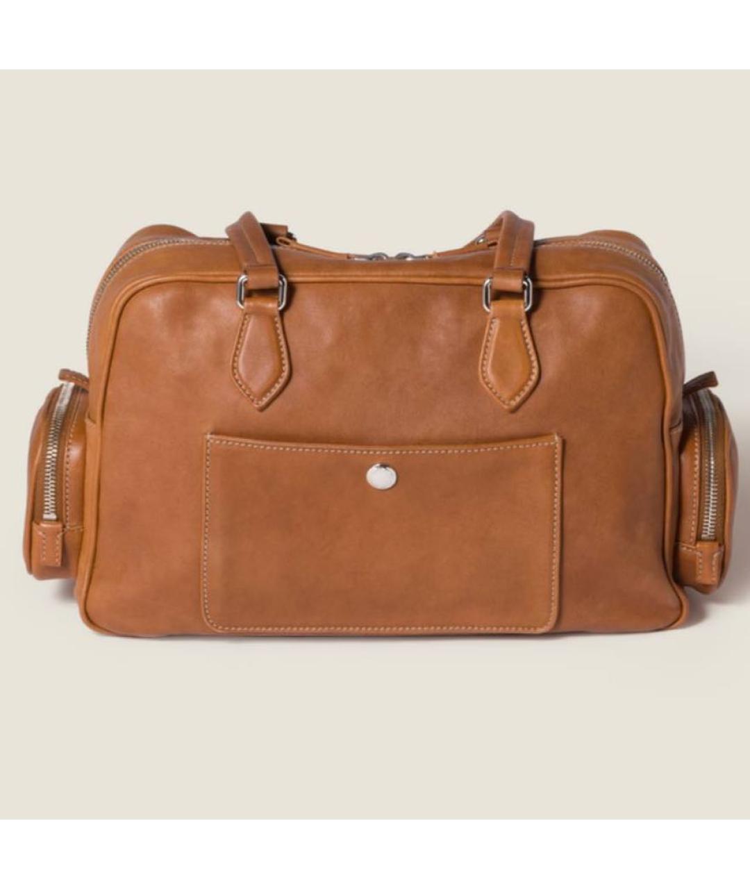 MIU MIU Коричневая кожаная сумка тоут, фото 2