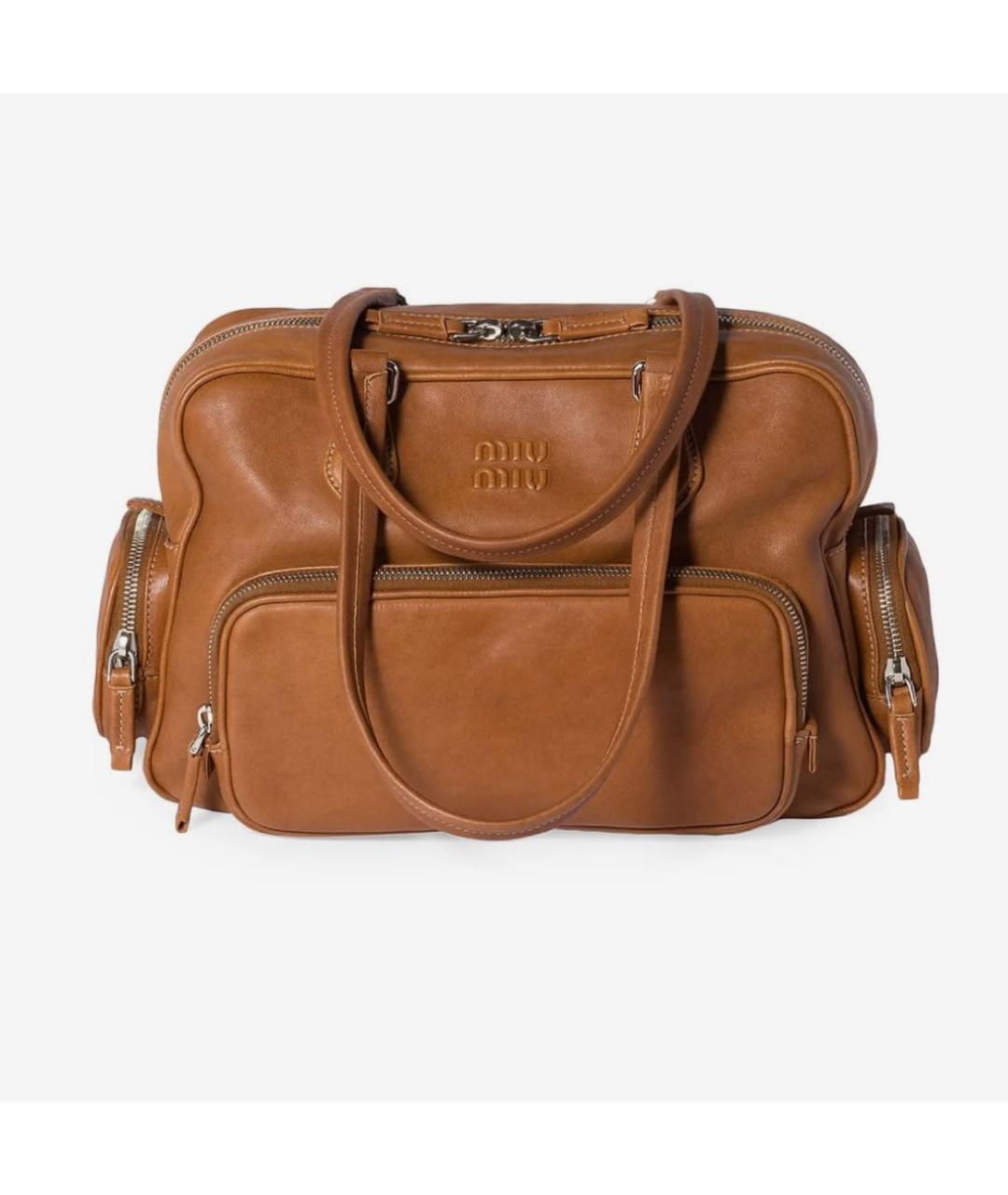 MIU MIU Коричневая кожаная сумка тоут, фото 5