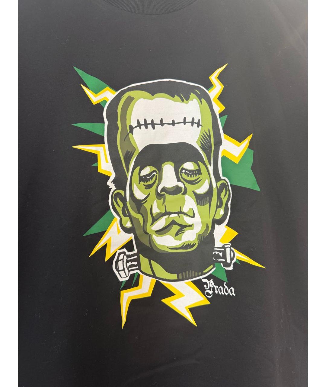 PRADA Черная хлопковая футболка, фото 3