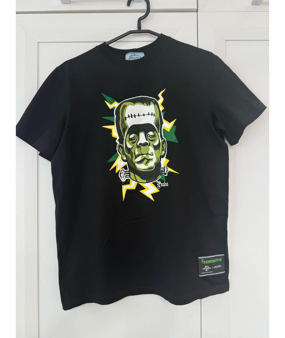 PRADA Черная хлопковая футболка, фото 7
