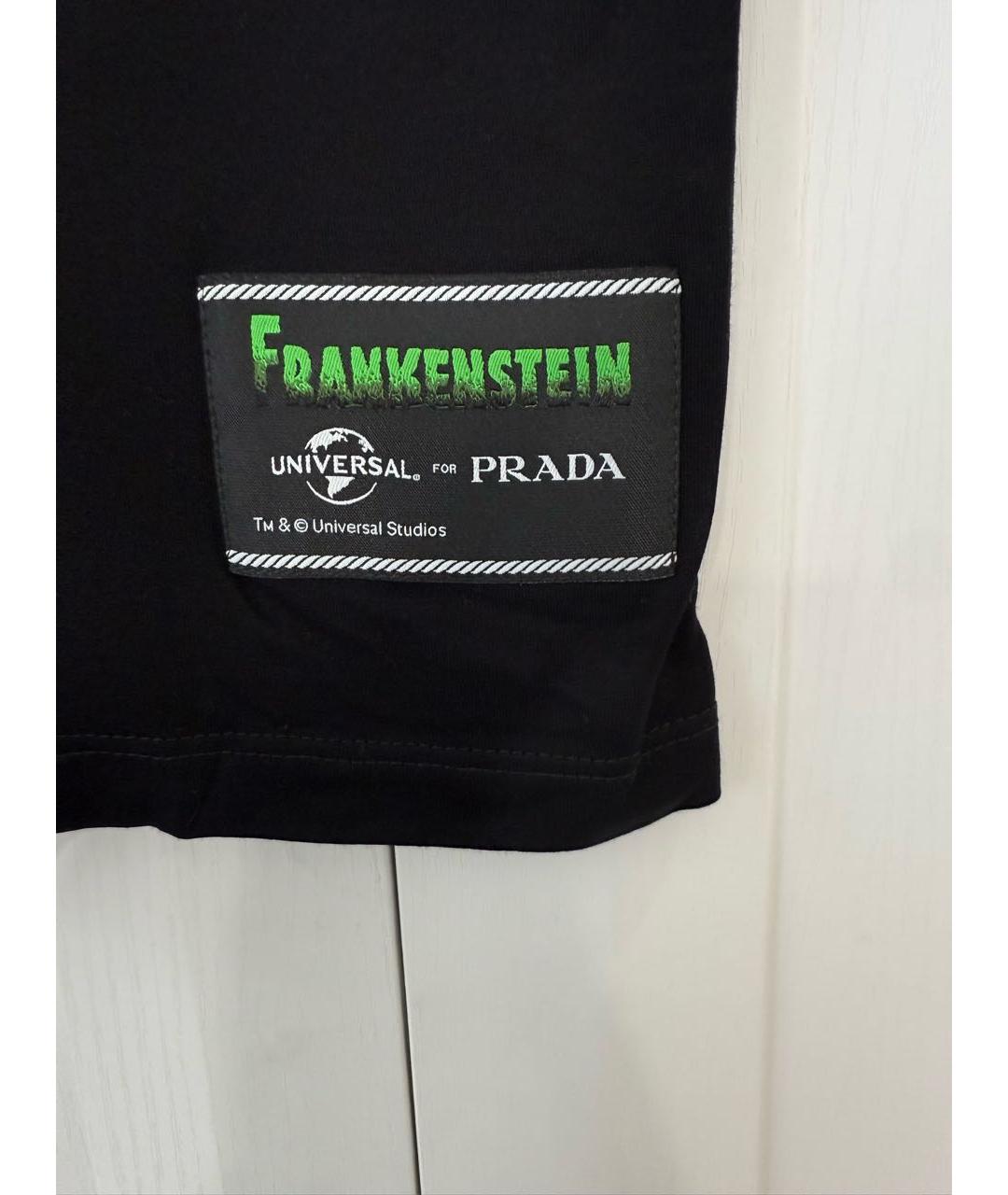 PRADA Черная хлопковая футболка, фото 4