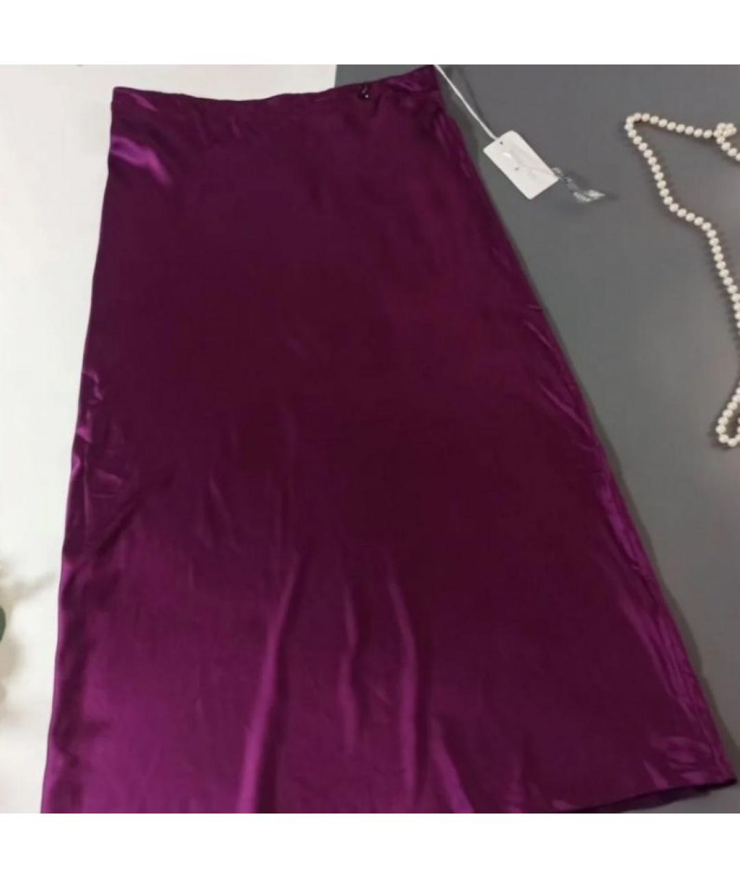 PATRIZIA PEPE Фуксия вискозная юбка миди, фото 4