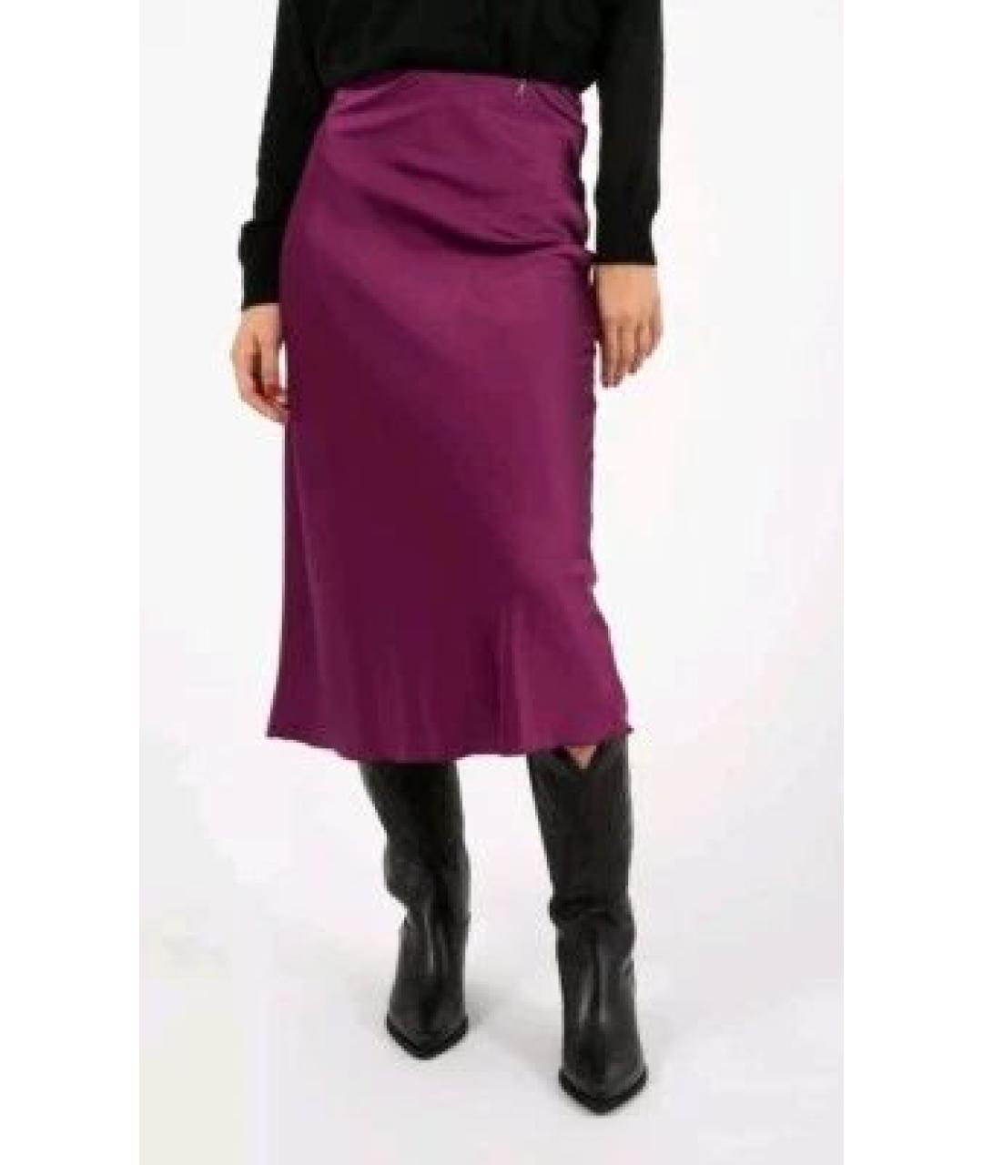 PATRIZIA PEPE Фуксия вискозная юбка миди, фото 2