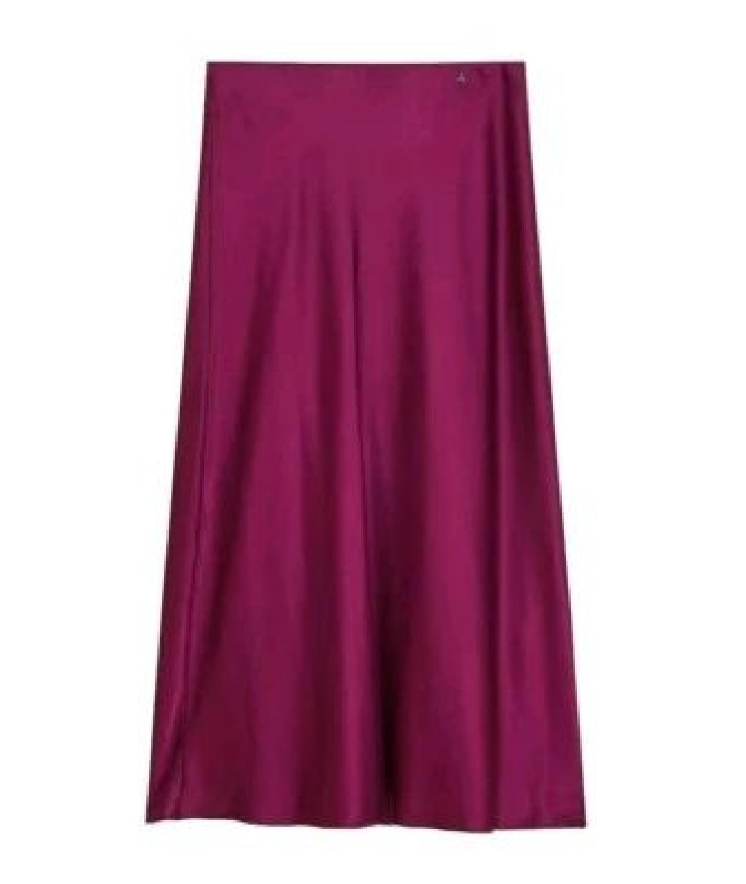 PATRIZIA PEPE Фуксия вискозная юбка миди, фото 7