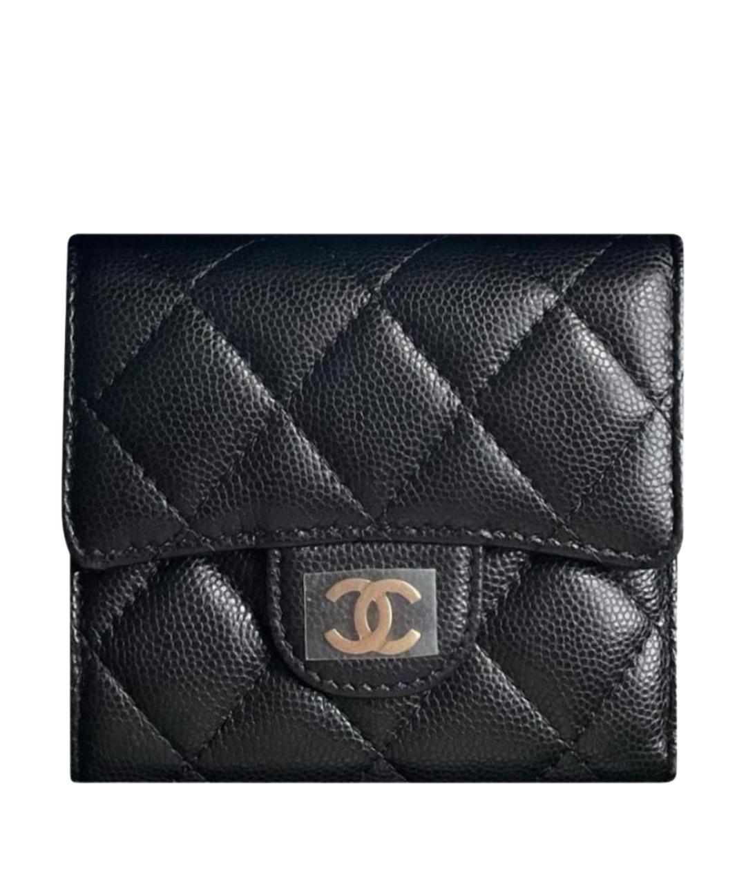 CHANEL Черный кожаный кошелек, фото 1