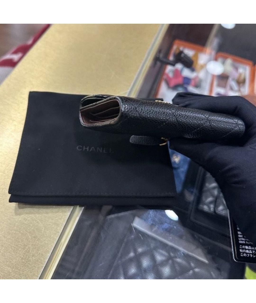 CHANEL Черный кожаный кошелек, фото 4