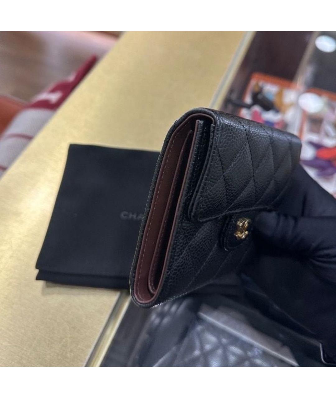 CHANEL Черный кожаный кошелек, фото 2