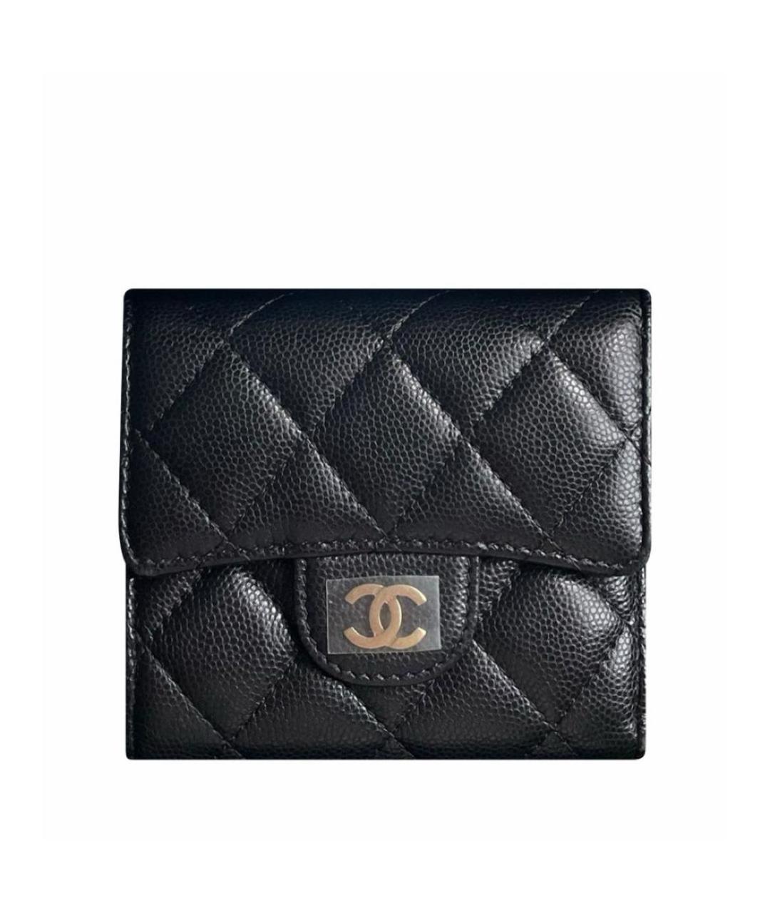 CHANEL Черный кожаный кошелек, фото 8