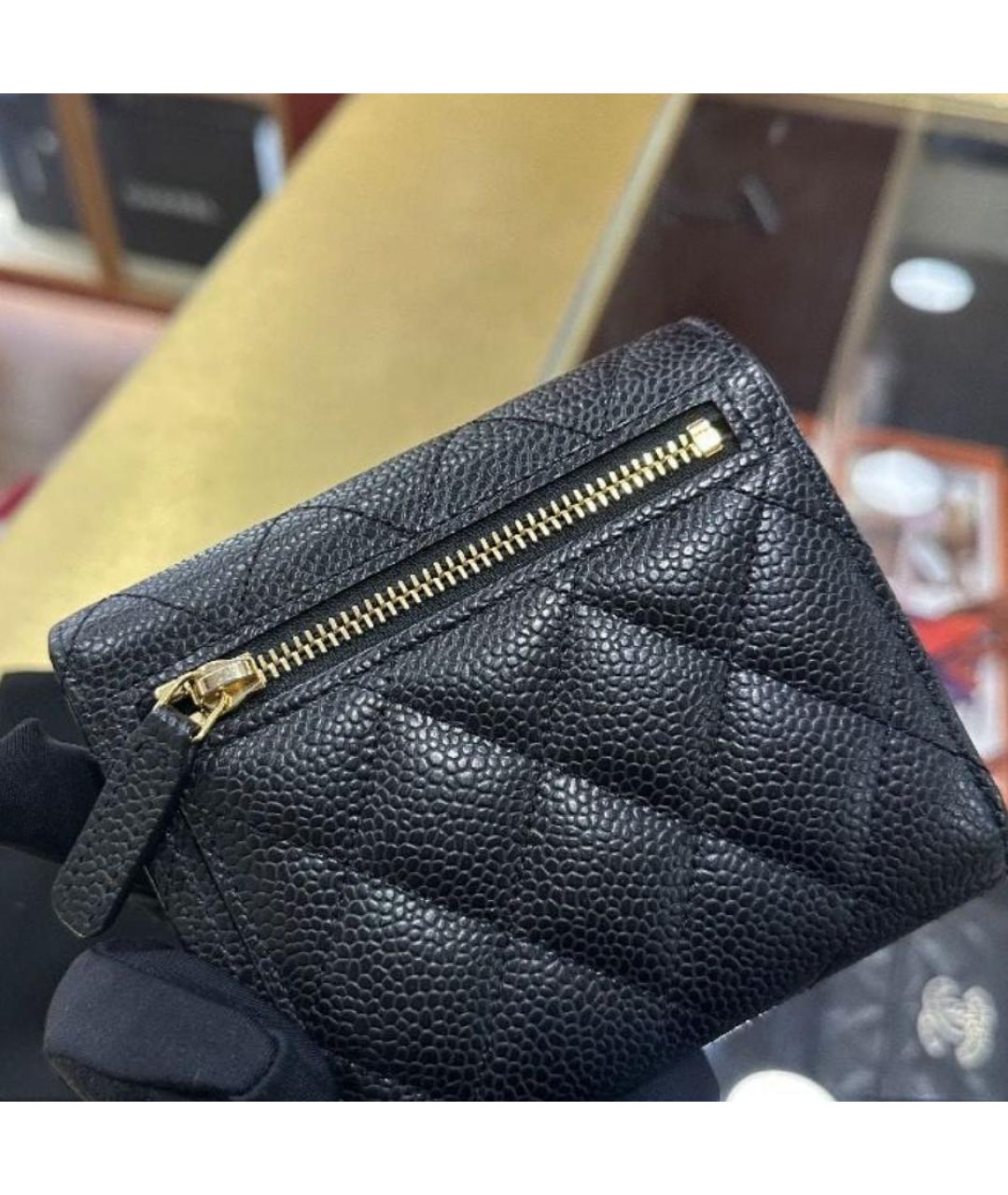 CHANEL Черный кожаный кошелек, фото 5