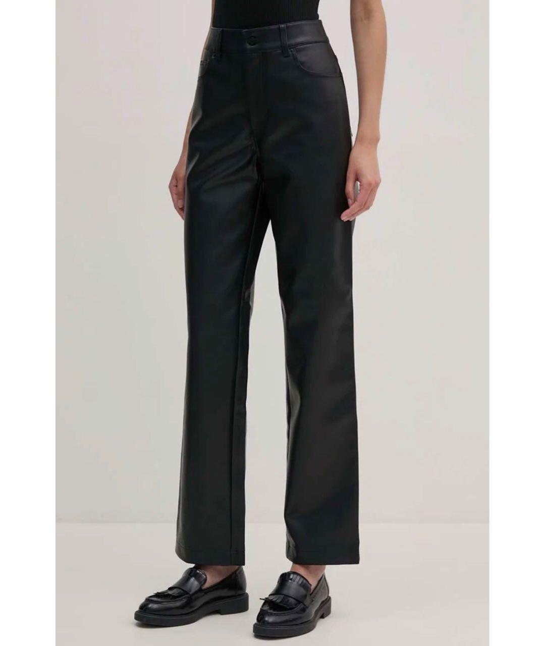 CALVIN KLEIN Черные полиуретановые прямые брюки, фото 9