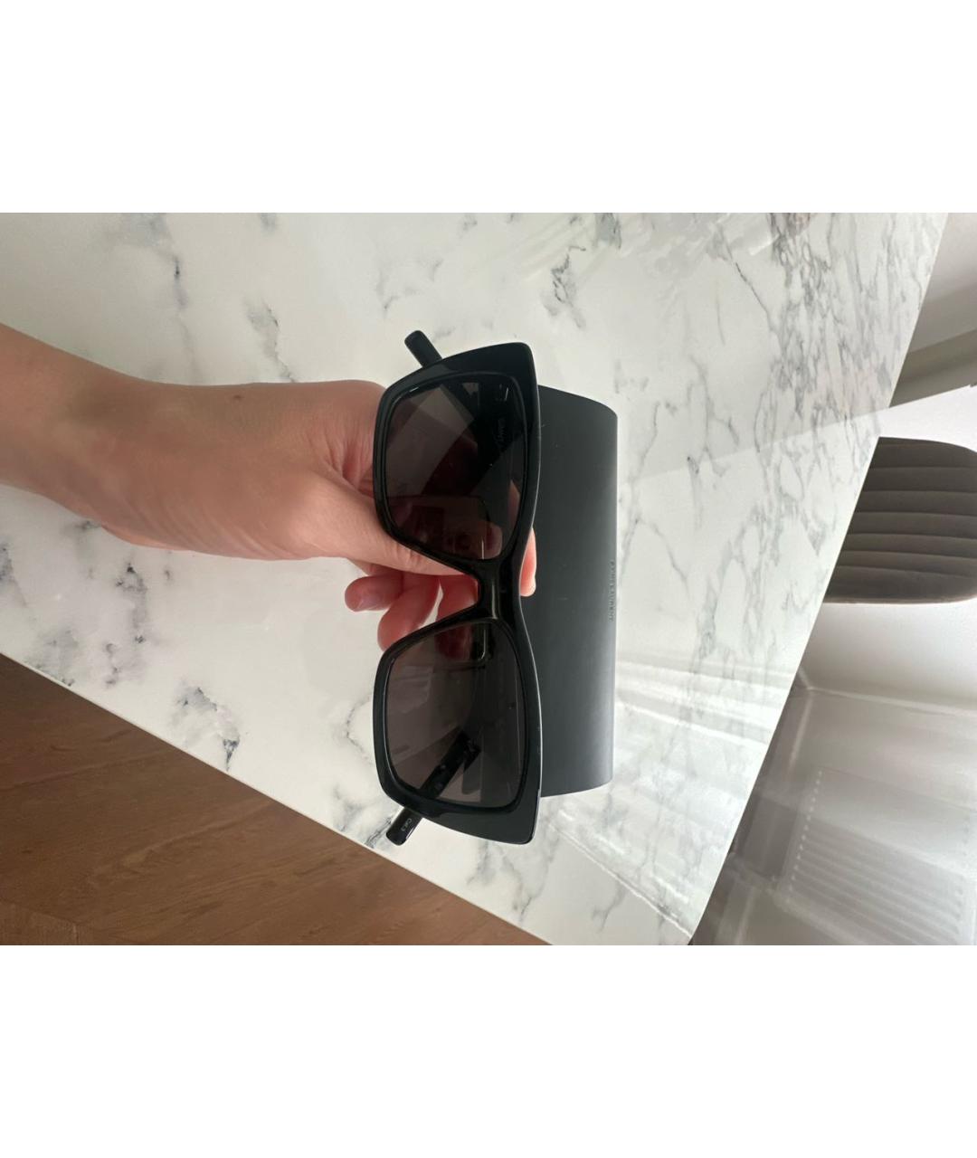 SAINT LAURENT Черные пластиковые солнцезащитные очки, фото 5