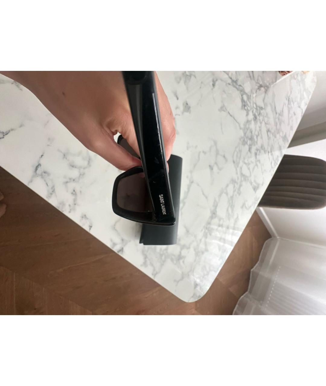 SAINT LAURENT Черные пластиковые солнцезащитные очки, фото 3