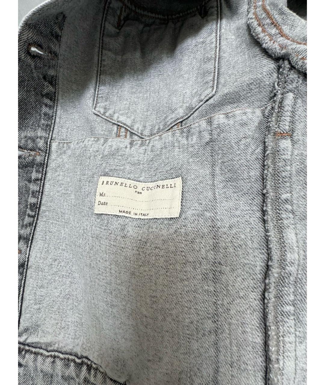 BRUNELLO CUCINELLI Серая деним куртка, фото 5