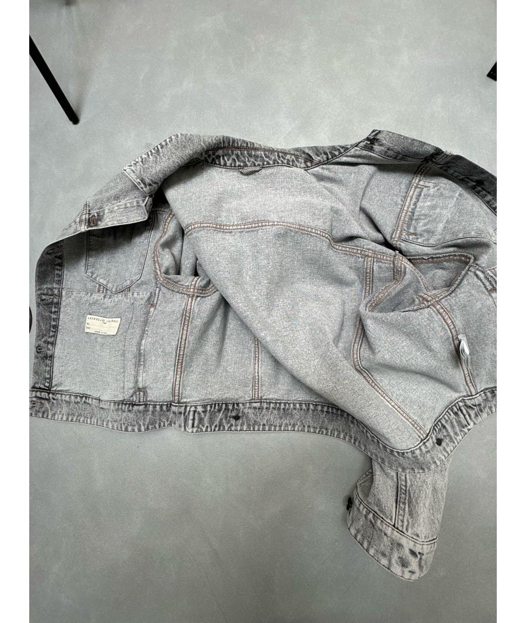 BRUNELLO CUCINELLI Серая деним куртка, фото 4