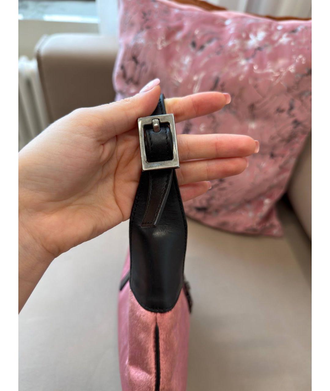 GUCCI Розовая бархатная сумка с короткими ручками, фото 6