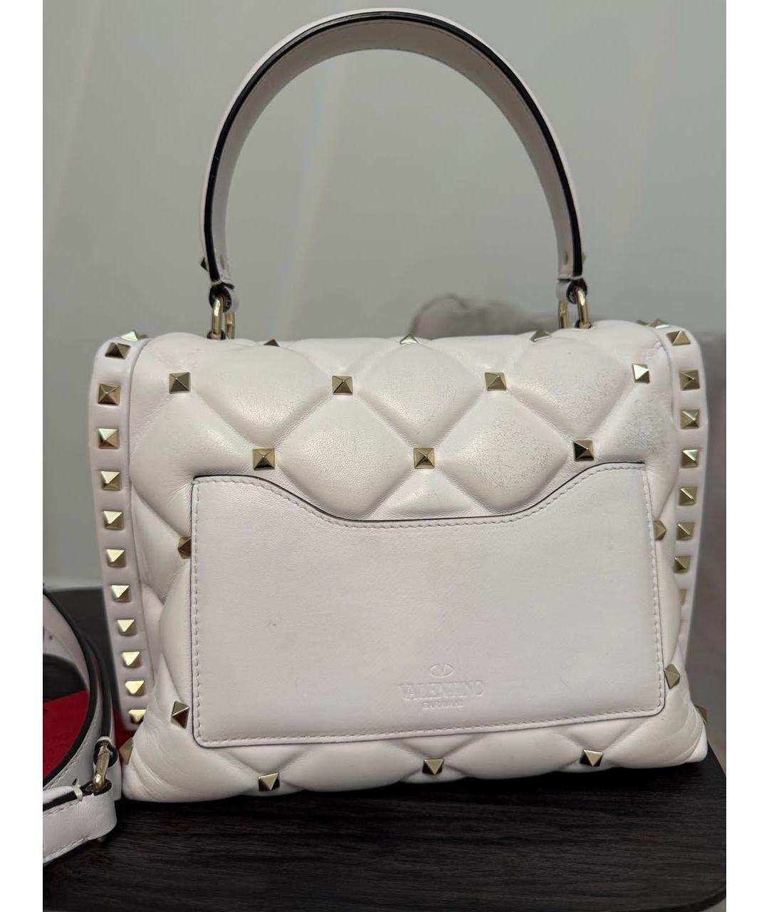 VALENTINO Белая кожаная сумка с короткими ручками, фото 2