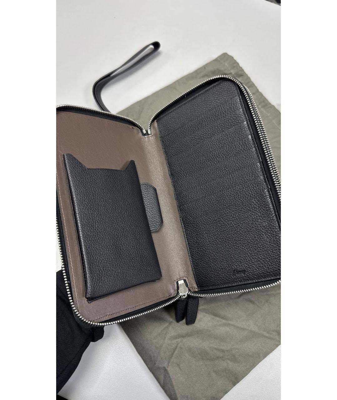 BRIONI Черный кожаный кошелек, фото 6