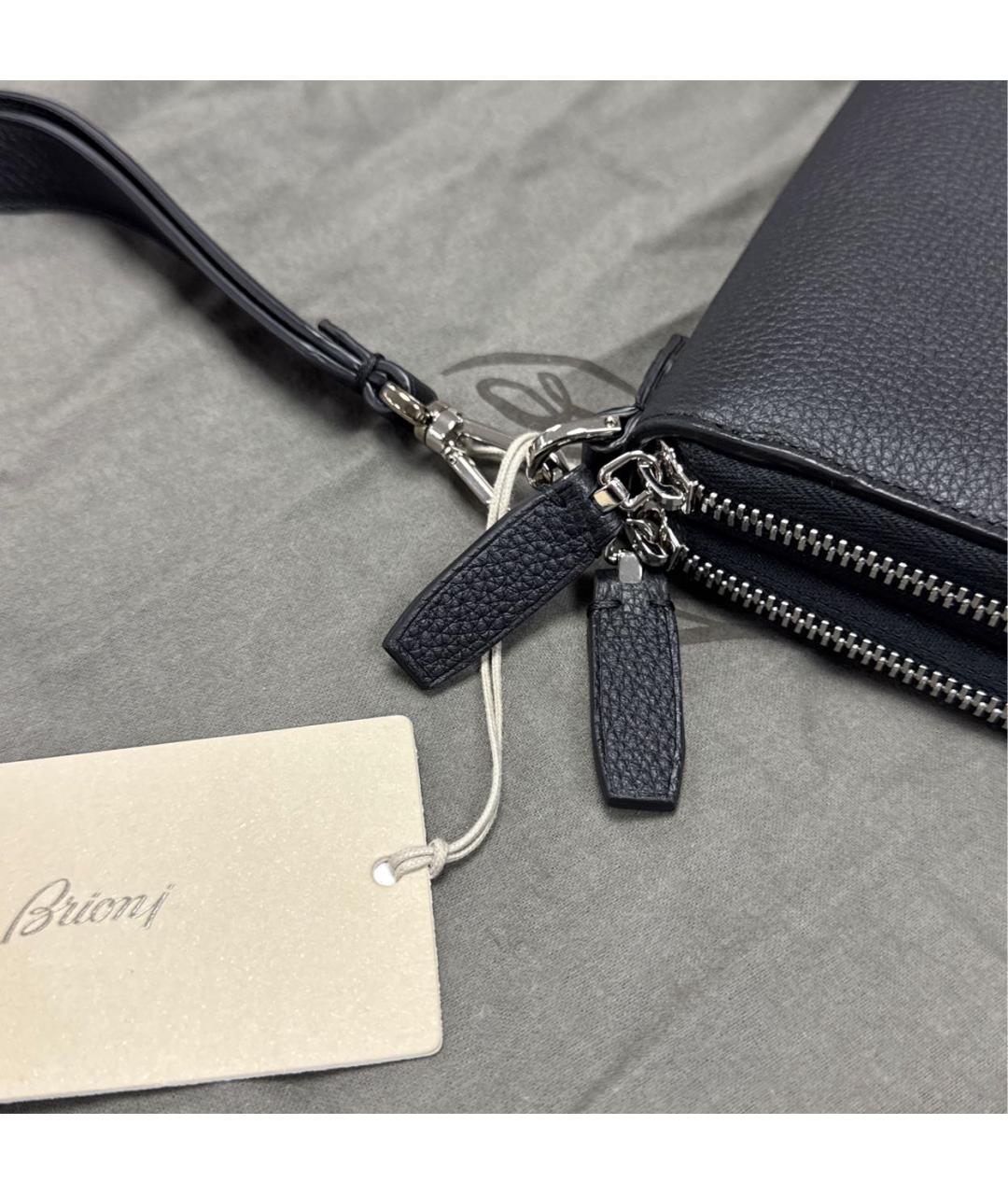 BRIONI Черный кожаный кошелек, фото 3