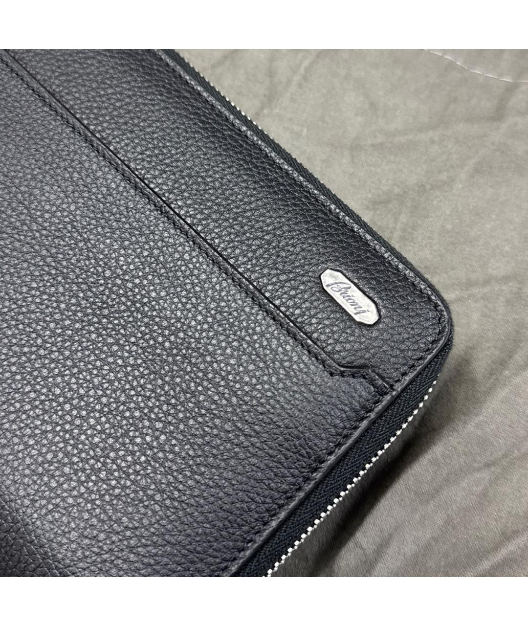 BRIONI Черный кожаный кошелек, фото 2