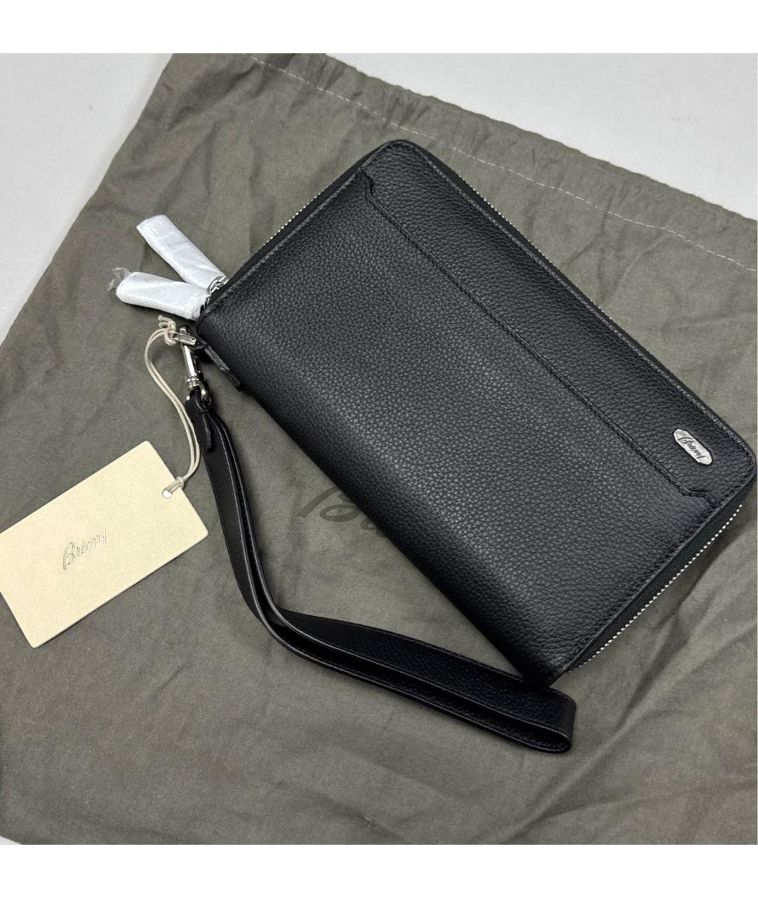 BRIONI Черный кожаный кошелек, фото 9