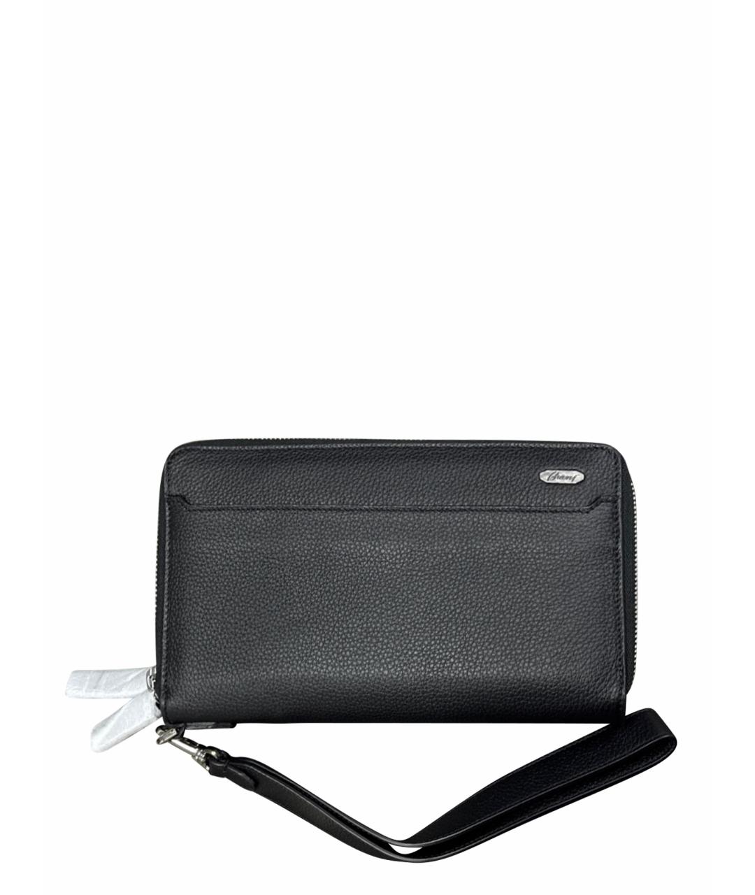 BRIONI Черный кожаный кошелек, фото 1