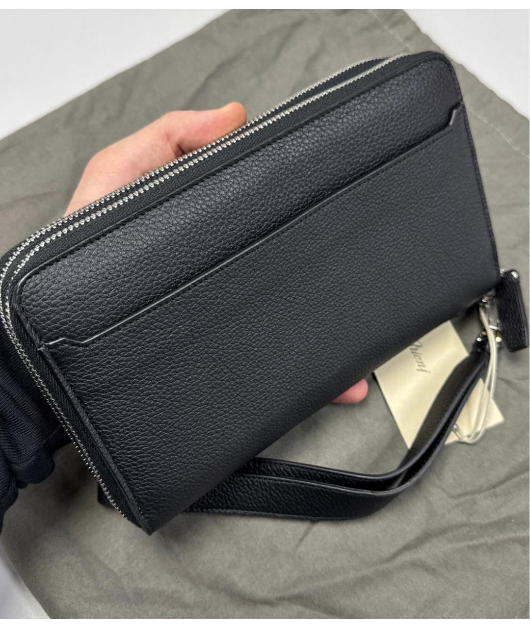 BRIONI Черный кожаный кошелек, фото 5