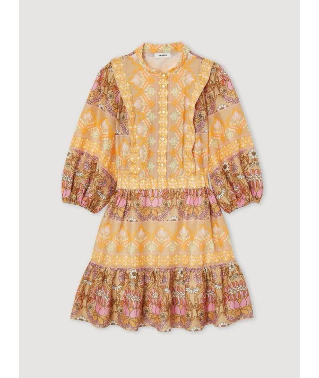 SANDRO Мульти льняное повседневное платье, фото 9