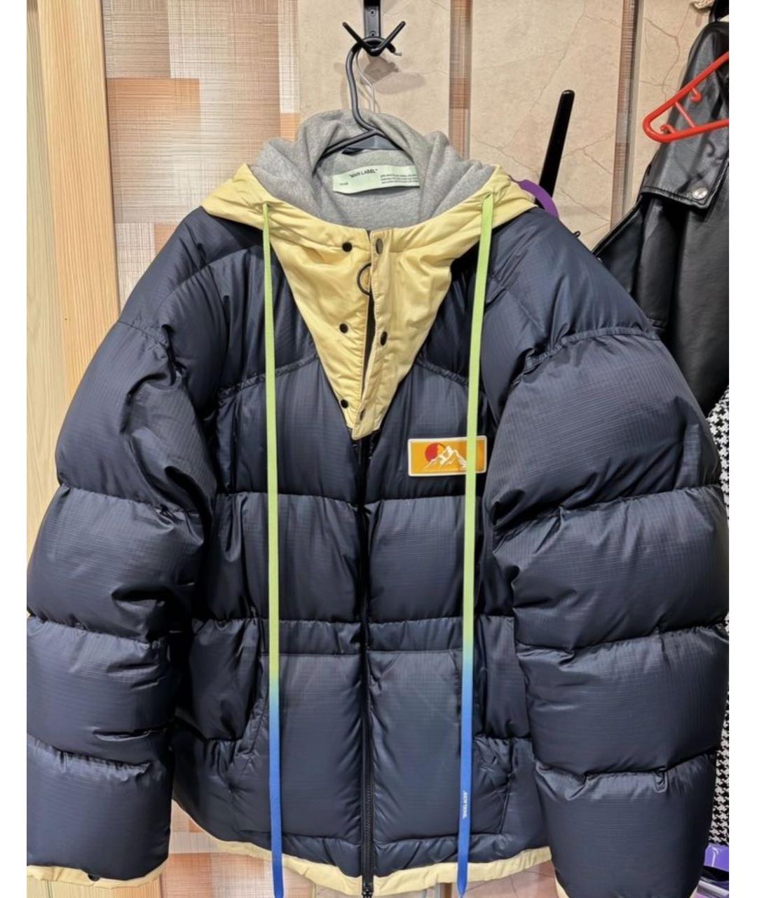 OFF-WHITE Черный полиамидовый пуховик, фото 5