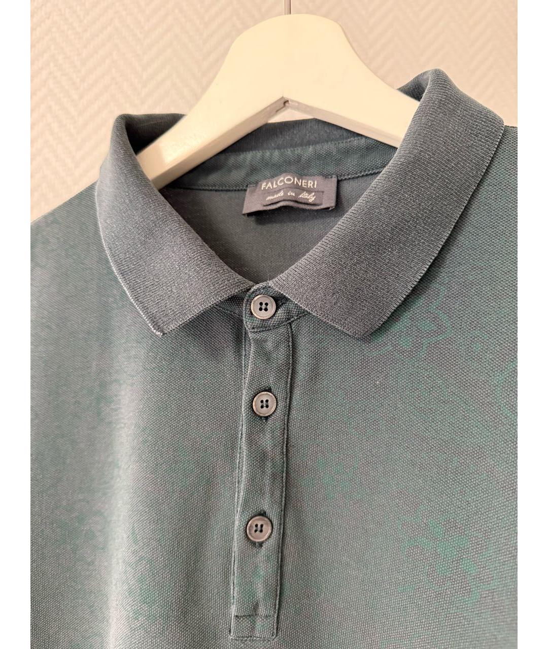 FALCONERI Зеленые хлопковое поло с коротким рукавом, фото 3