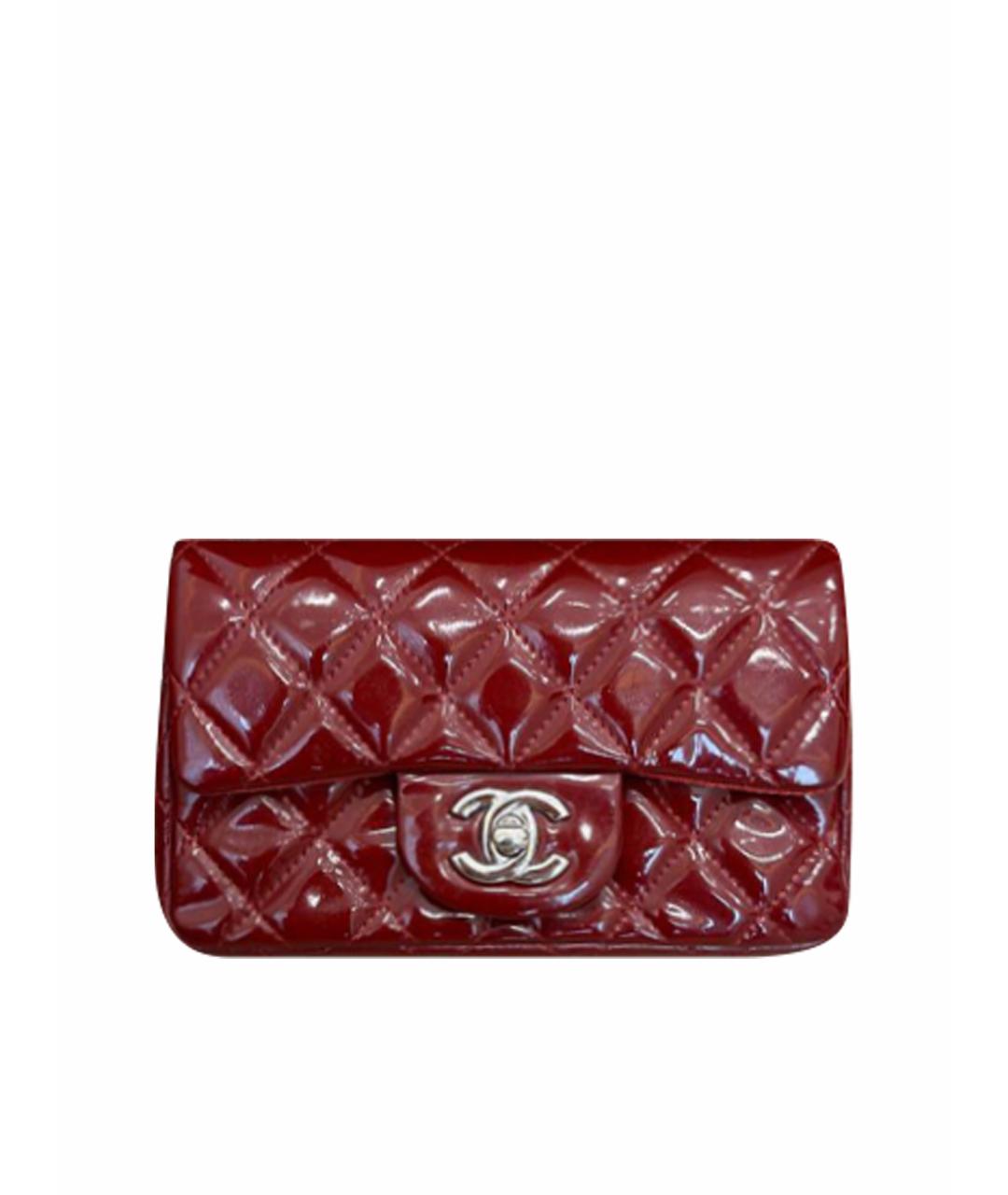 CHANEL Бордовая сумка через плечо из лакированной кожи, фото 1