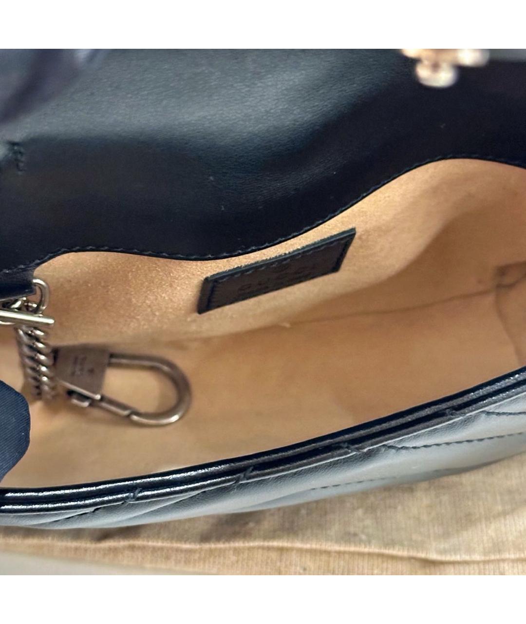 GUCCI Черная кожаная сумка через плечо, фото 7