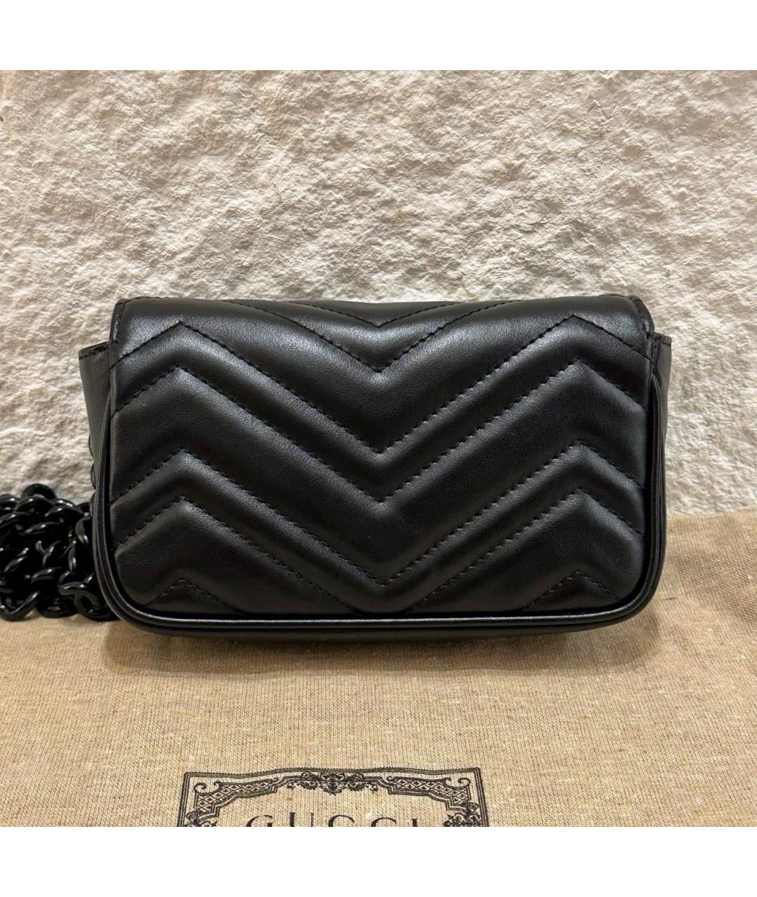 GUCCI Черная кожаная сумка через плечо, фото 3