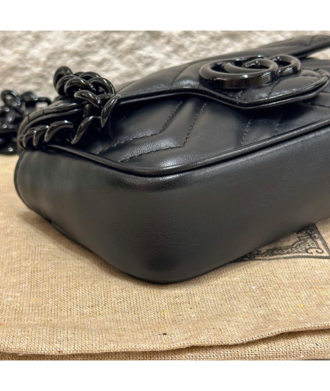 GUCCI Черная кожаная сумка через плечо, фото 4