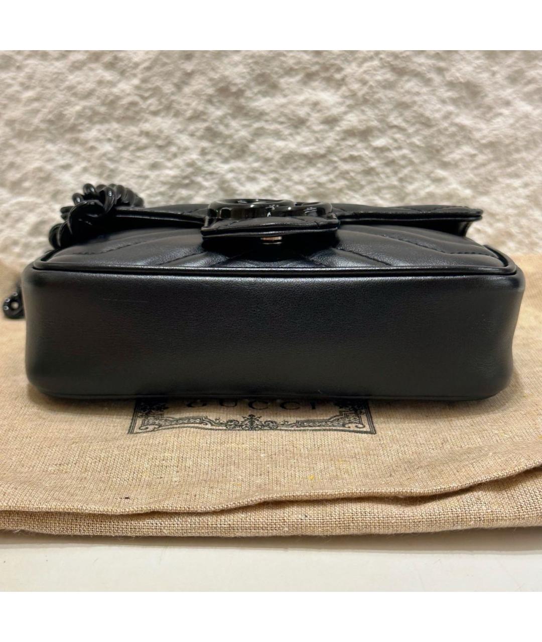 GUCCI Черная кожаная сумка через плечо, фото 5